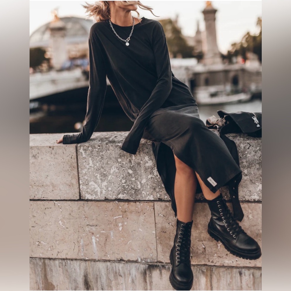 Mikuta Black Long Sleeve Dress